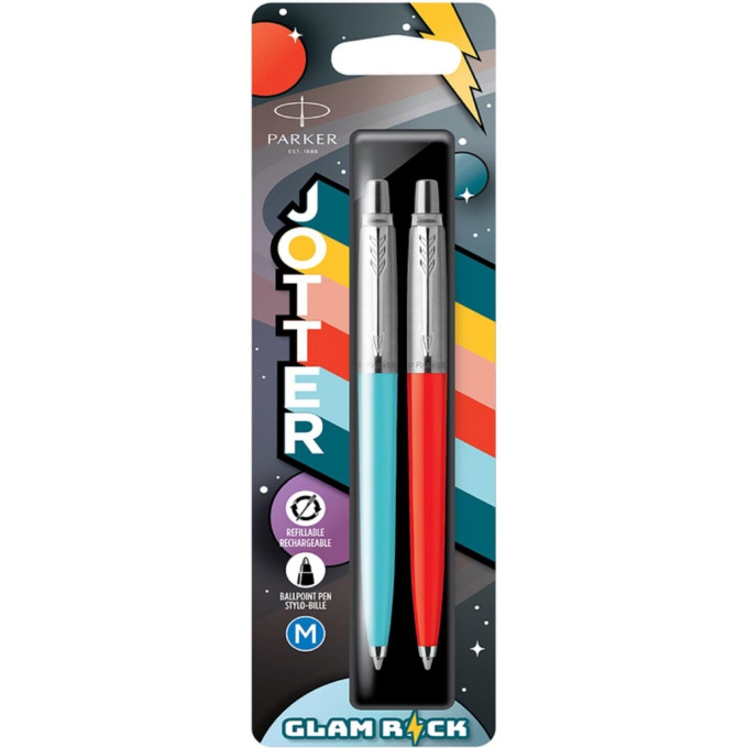 Набор ручек PARKER JOTTER ORIGINALS 70S GLAM ROCK Azure Blue/Vermilion M 2162141