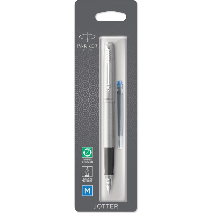 Ручка перьевая PARKER JOTTER CORE F61 2031012 STAINLESS STEEL CT M сталь нержавеющая